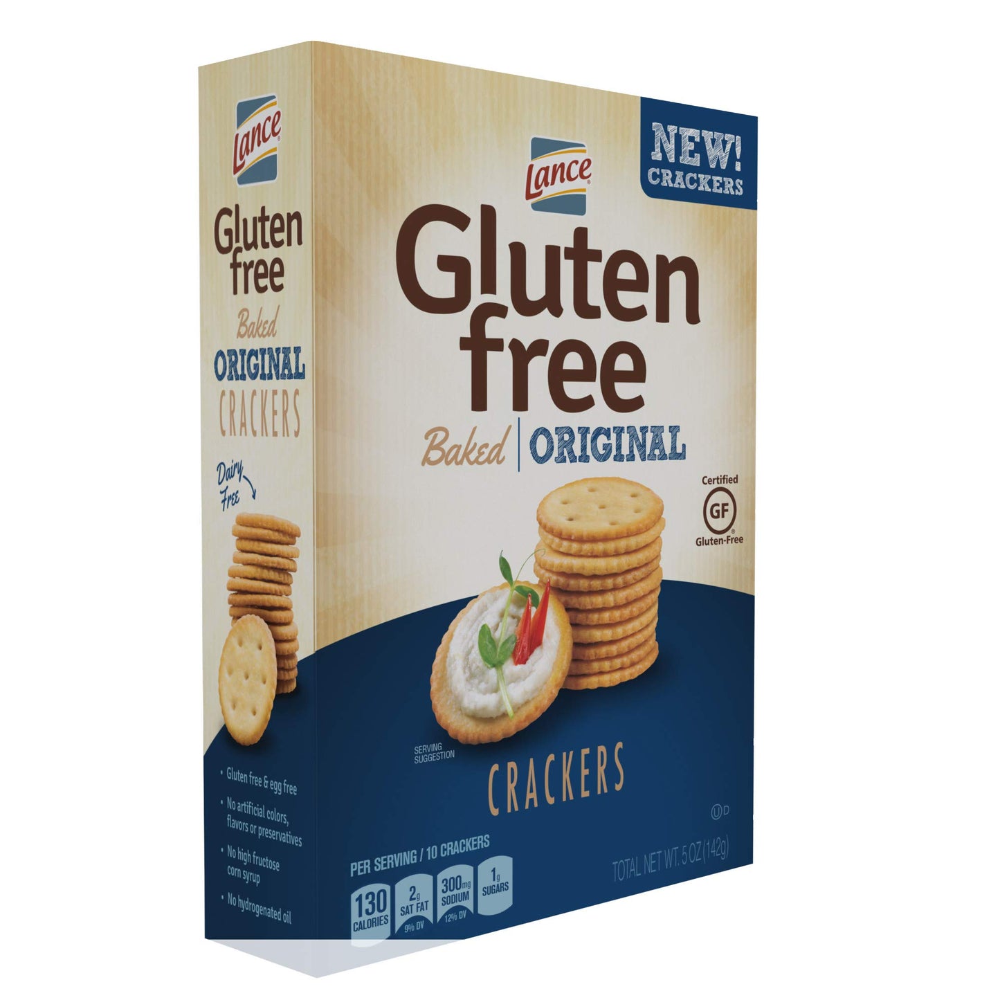 Lance Gluten Free Crackers, Original Baked, 5 Ounce (Pack of 12)