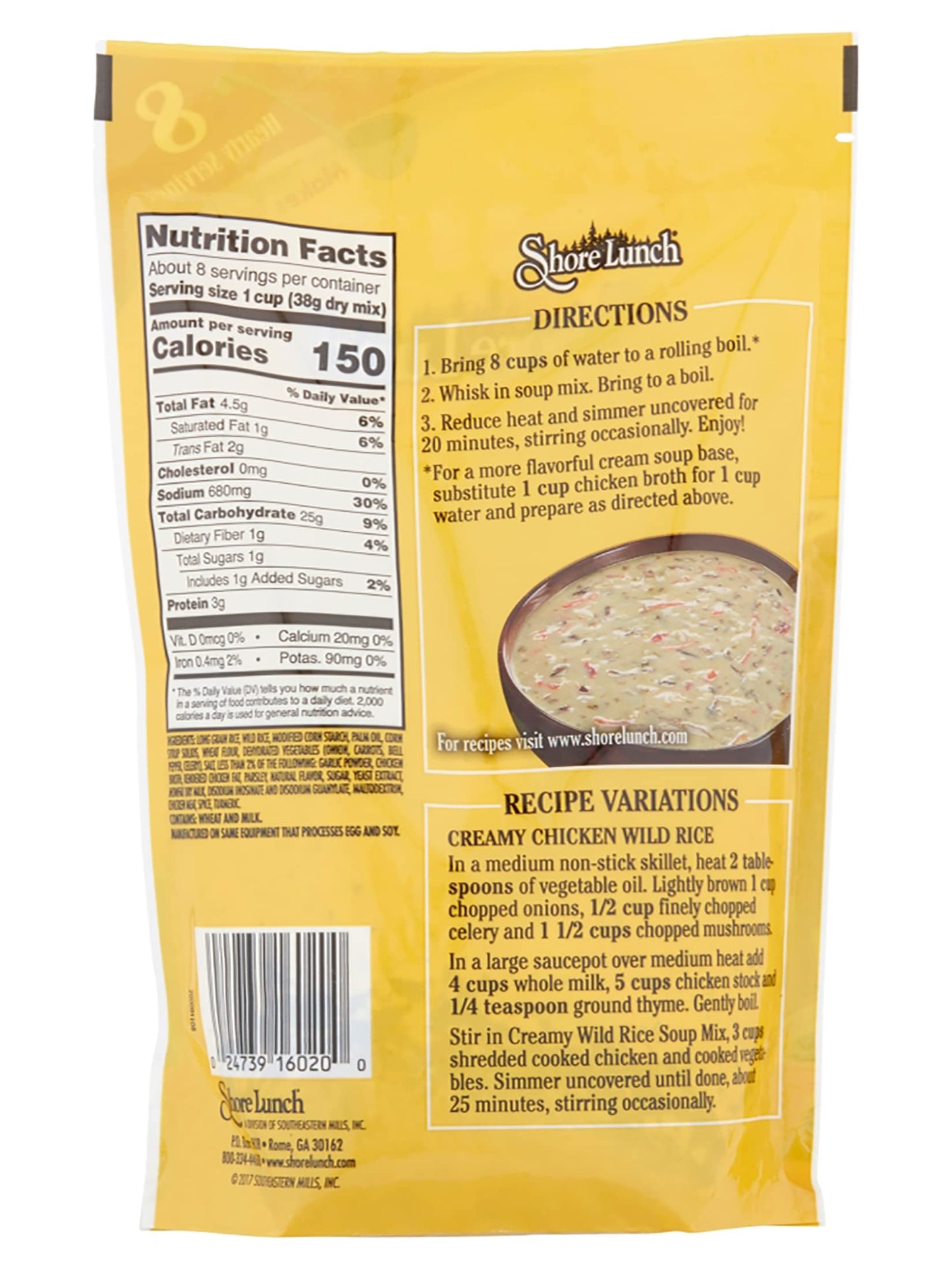Shore Lunch Creamy Wild Rice Soup Mix, 10.8000-ounce Pack of 1212