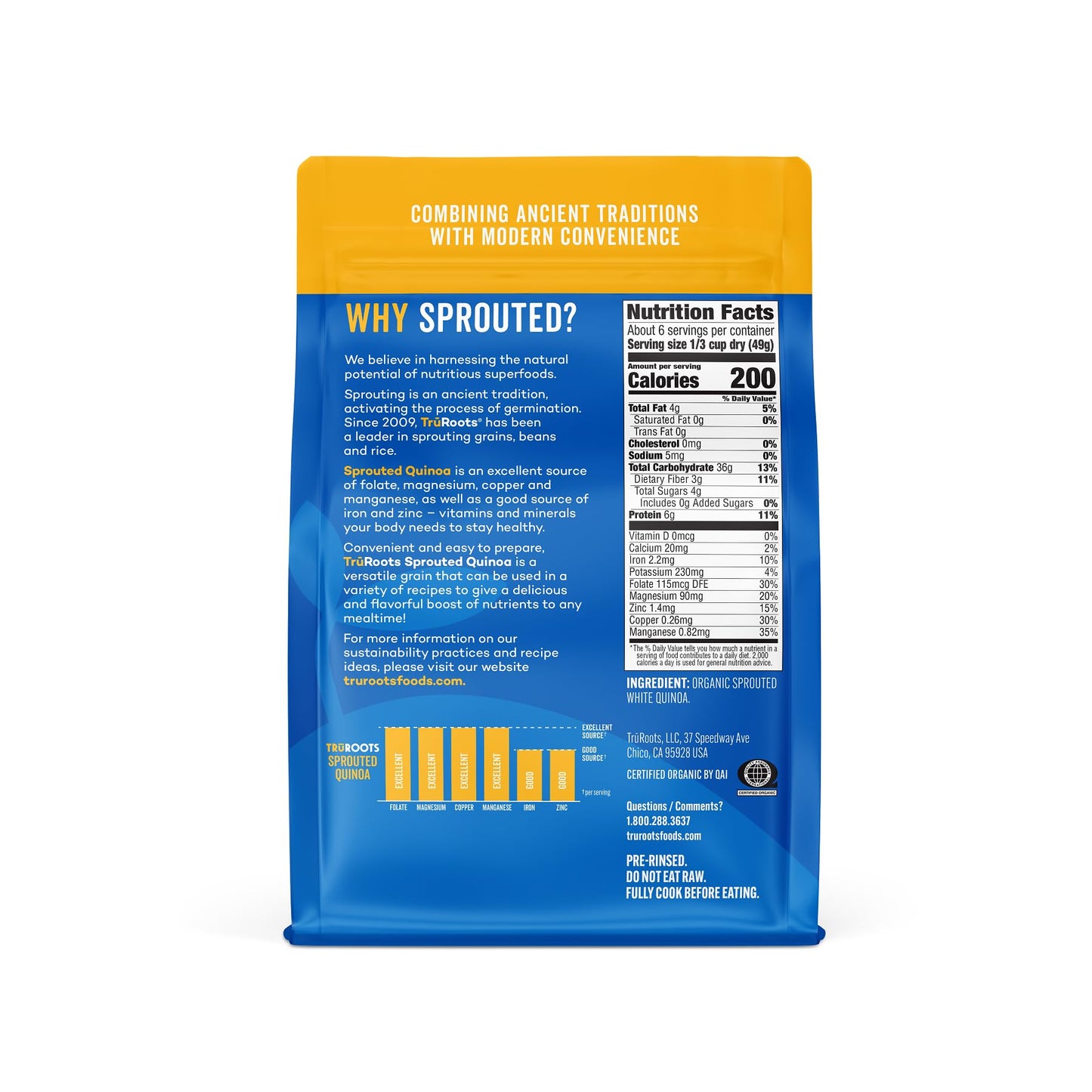 Truroots Quinoa Sprouted Org 11 Oz