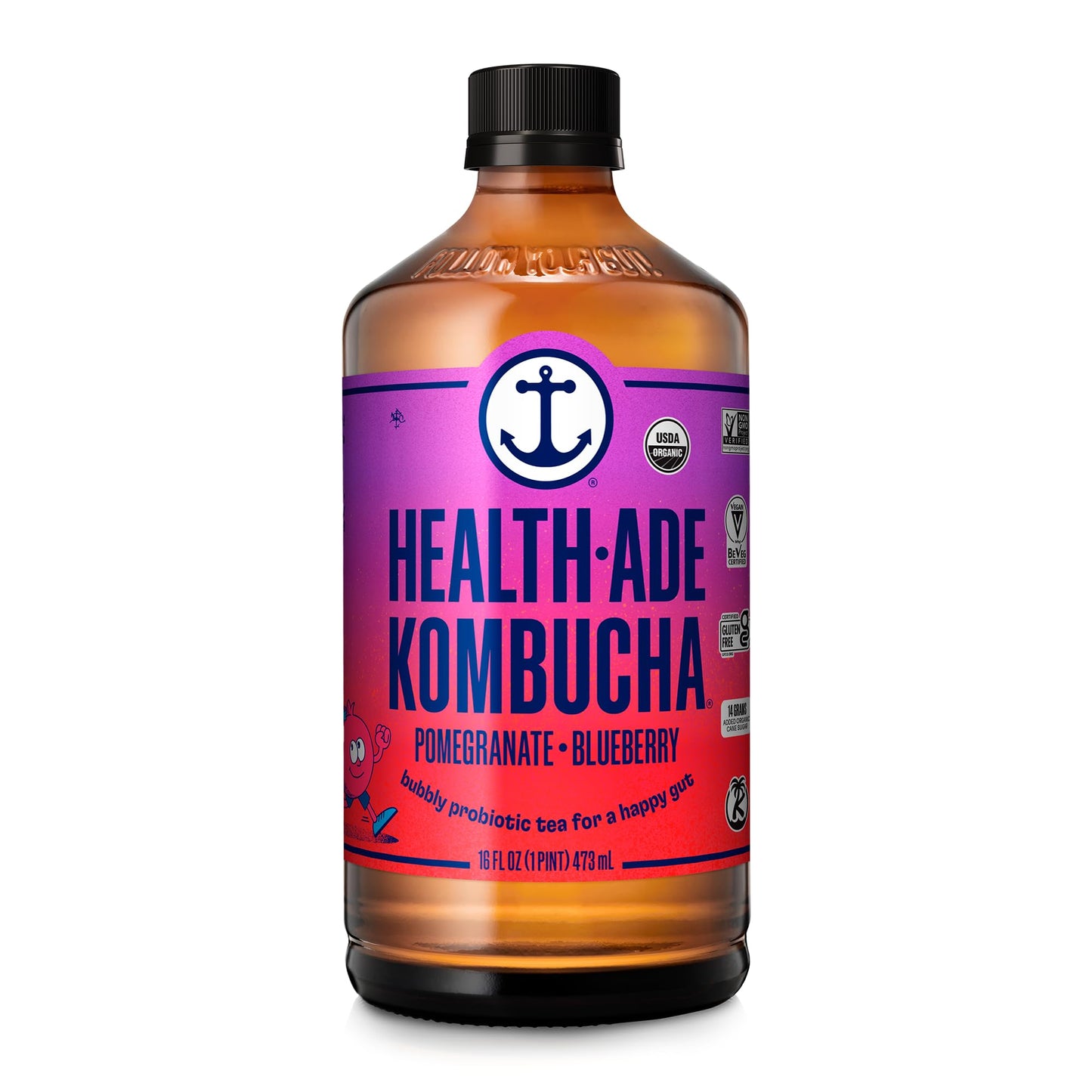 Health-Ade Kombucha Tea Organic Drink, Fermented Tea With Living Probiotics, Detoxifying Acids, Supports Gut Health, Non-Gmo, Ve