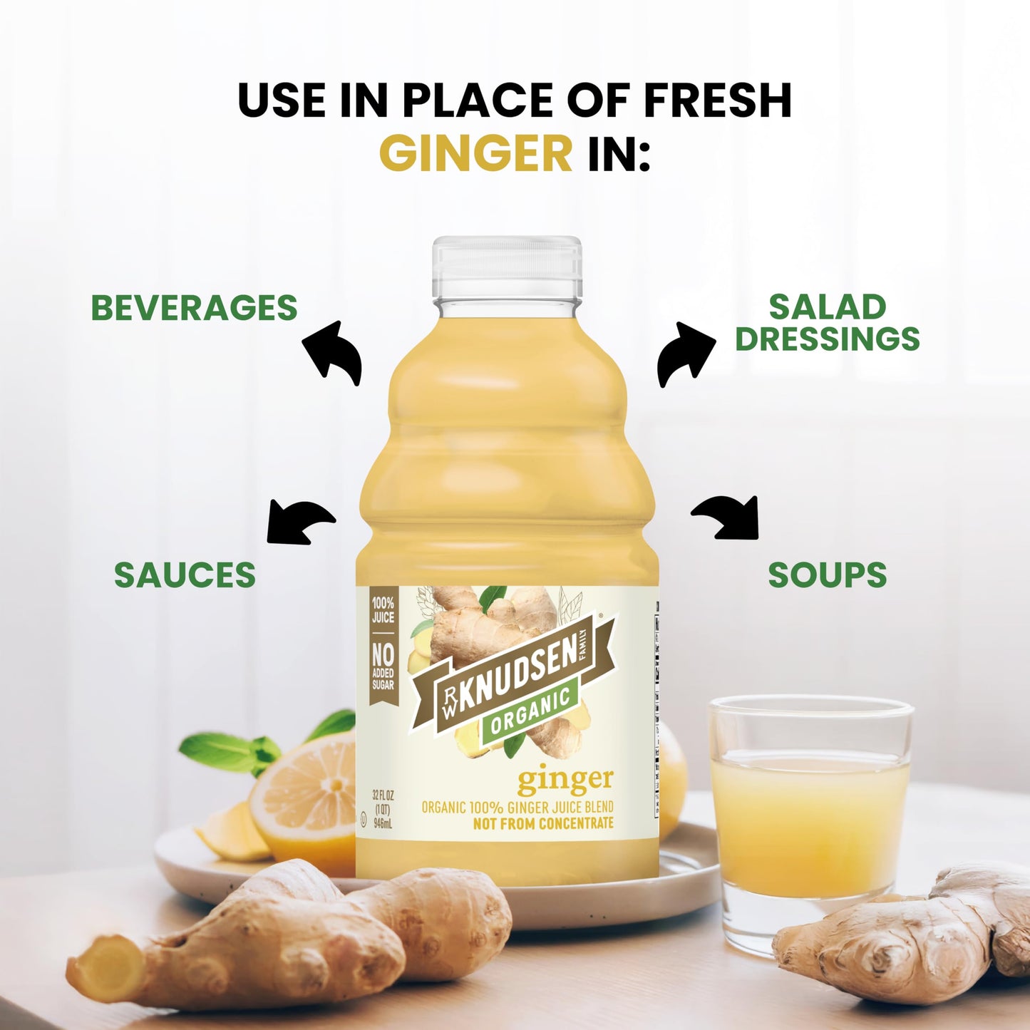 R.W. Knudsen Ginger Juice Organic, 32 fl oz (Pack of 1)