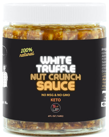 SAUCE UP NYC Trio-Nut-Crunch Sauce, 100% Natural, Vegan, Keto, 6oz, Flavor Bomb, Gluten-Free, Zero MSG, White Truffle