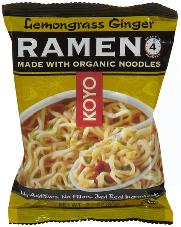 Koyo Ramen Noodles, Lemongrass Ginger Flavor, 2.1 oz, 12 Pack