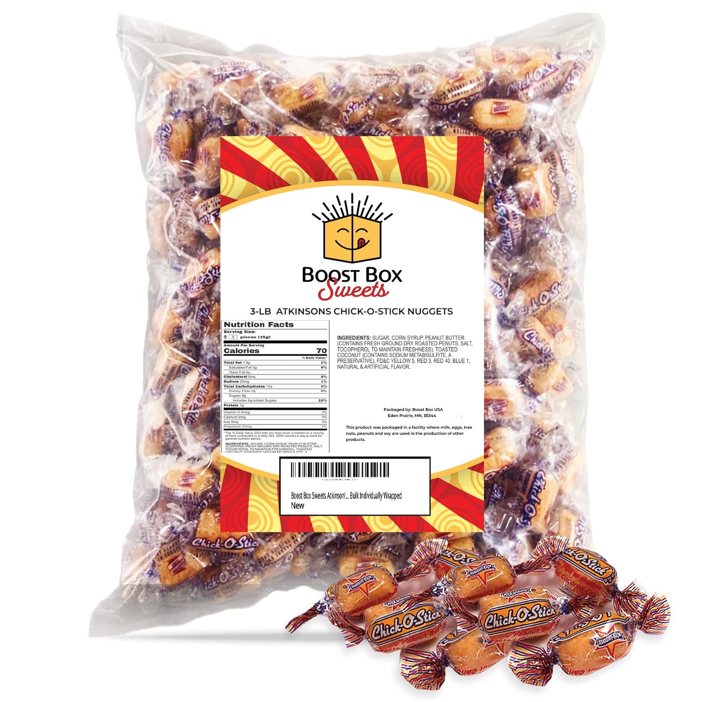 Atkinson'S Chick-O-Stick Bite Size Nuggets Bulk Individually Wrapped Candy (3 Pound)