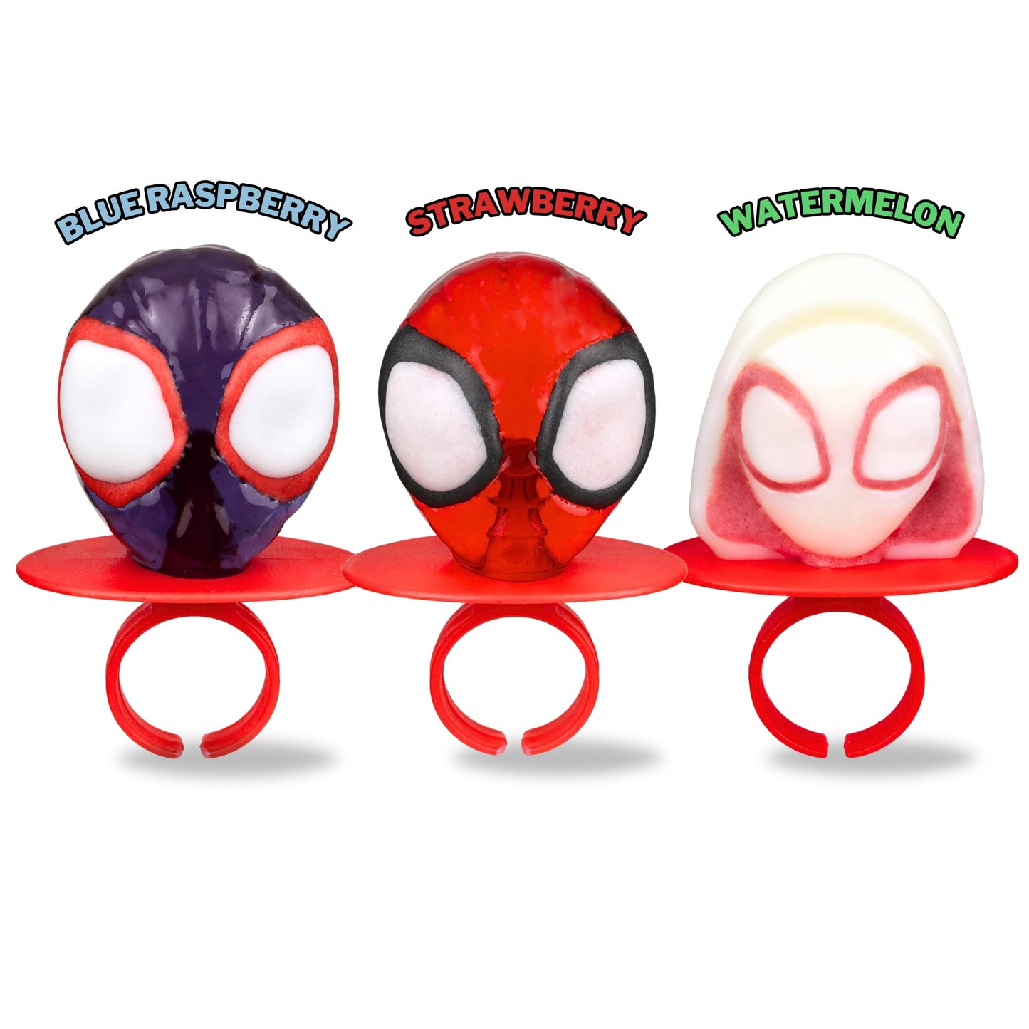 Spidey And His Amazing Friends Birthday Party Favor, Individually Wrapped Lollipop Rings, Ghost-Spider, And Miles Morales Decora