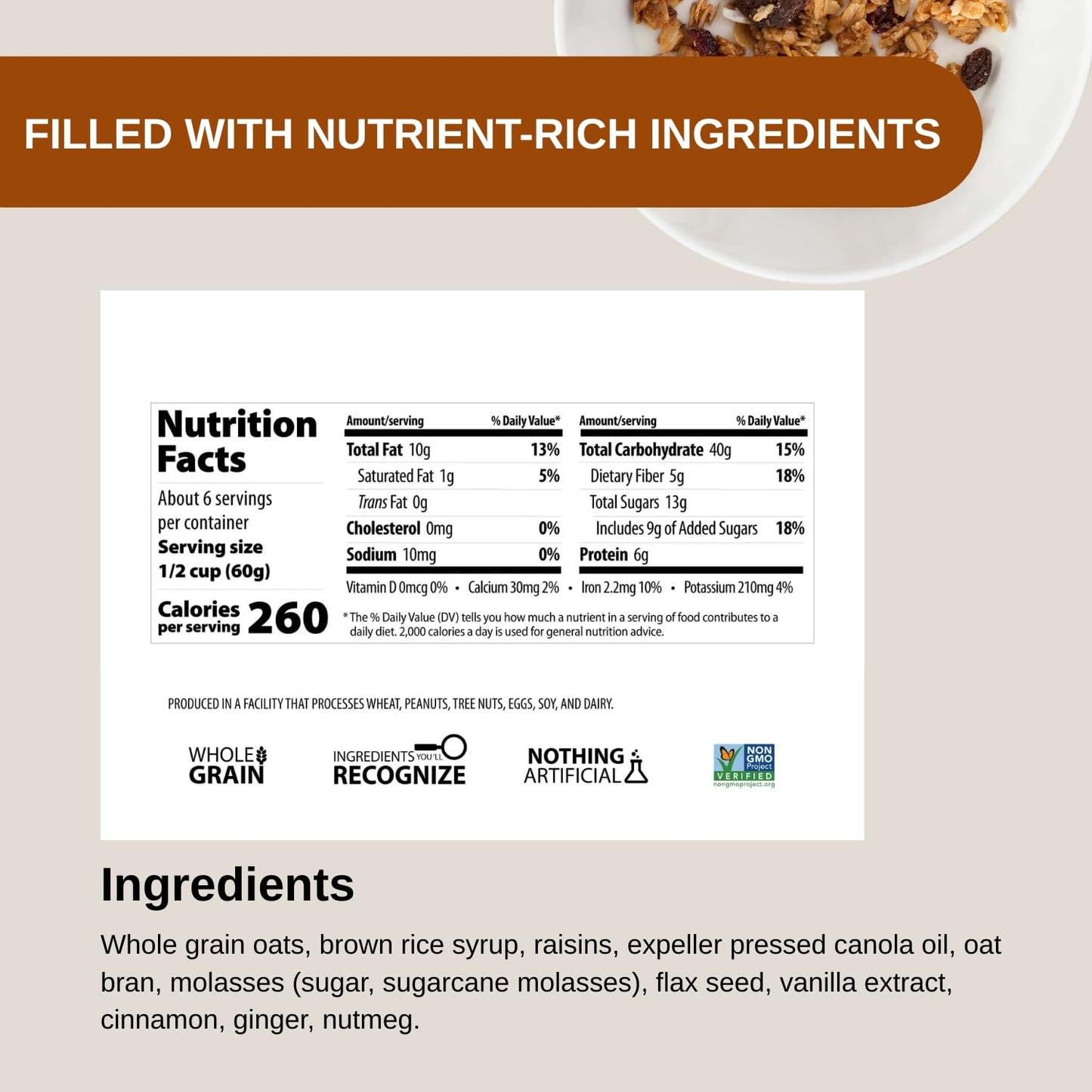 Erin Baker'S Homestyle Granola Cereal With Ancient Grains, Oatmeal Raisin - Made From Natural Ingredients, Source Of Plant-Based