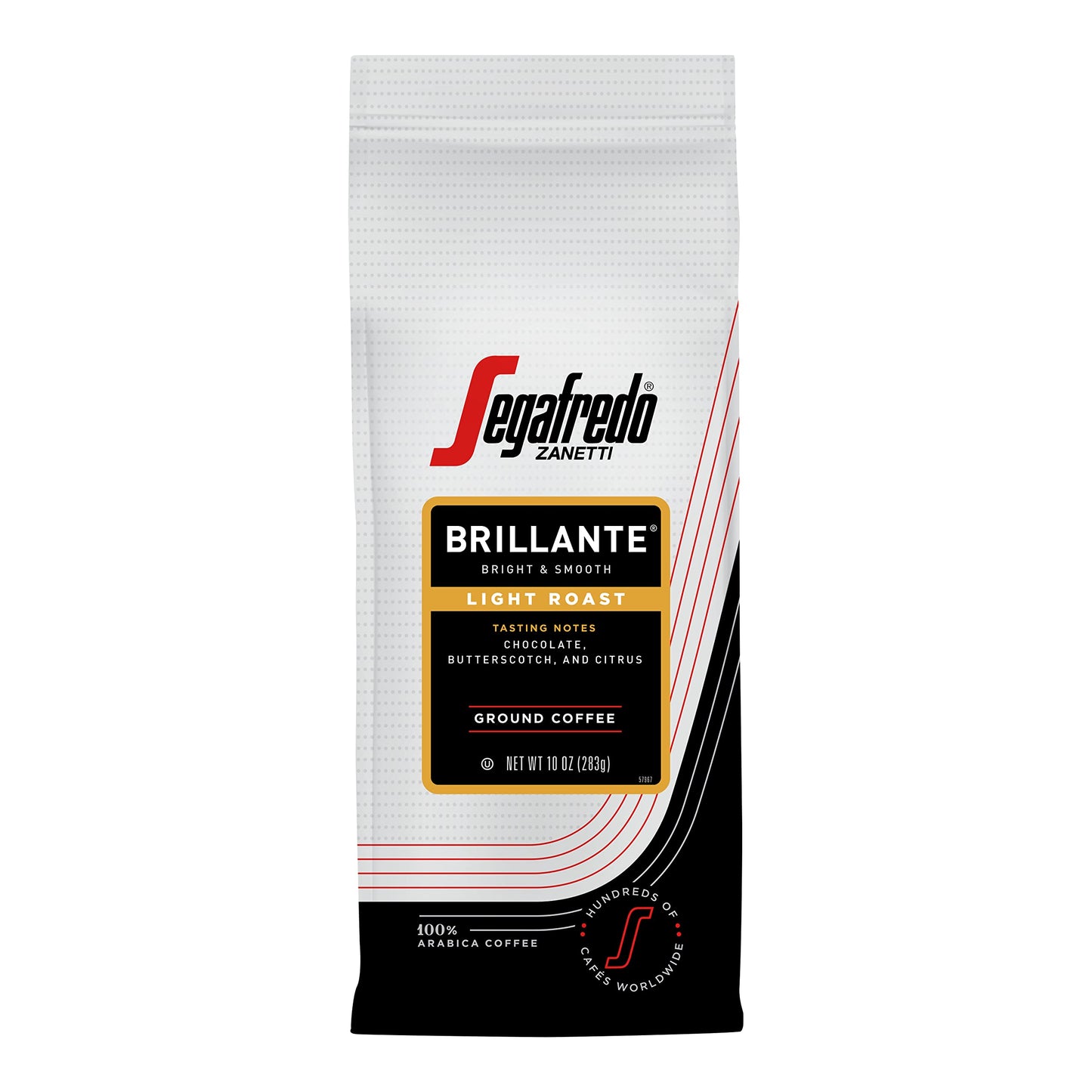 Segafredo Zanetti Ground Coffee, Brillante Medium Roast, Made With Arabica, Vivacious And Balanced Flavor