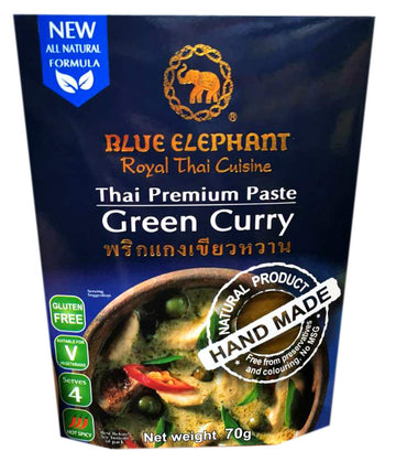 Blue Elephant brand Royal Thai Cuisine GREEN CURRY PASTE Wt. 70 g.(Halal certified) By naveenana shop