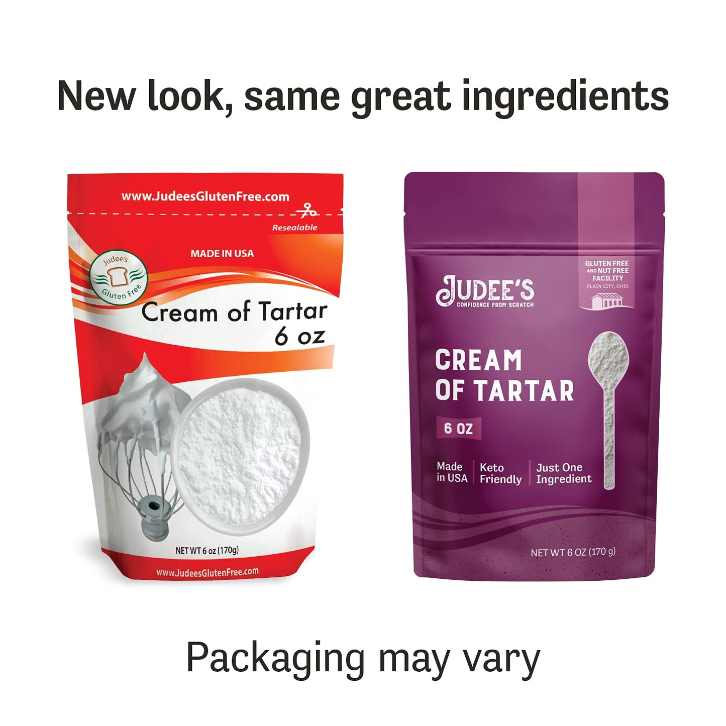 Judees Gluten Free Cream of Tartar - Non-GMO Baking Stabilizer - 6 oz, Pack of 1