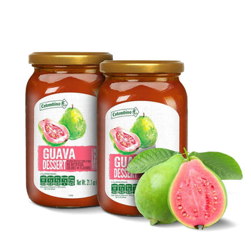 Colombina Guava Dessert Fruit Spread, Exotic Tropical Guava Jelly and Guava Paste Made from Real Fruit, 21.1oz (2 Jars)