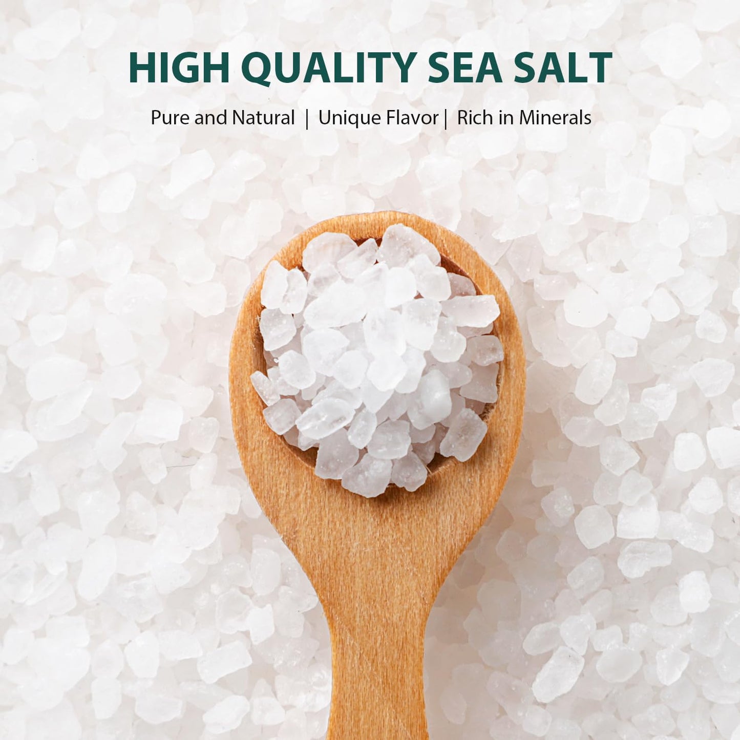 Soeos Sea Salt, Coarse Grain, 39 Oz (2.4 Pound), Non-GMO, Nature Himalayan Kosher Salt, Sea Salt for Grinder Refill (Pack of 1)