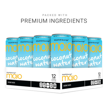 MOJO Coconut Water | Hydration Drink & Sports Drink | Electrolytes Beverage 1043 mg | Vitamin B & C | Hydration Drink for Skin &