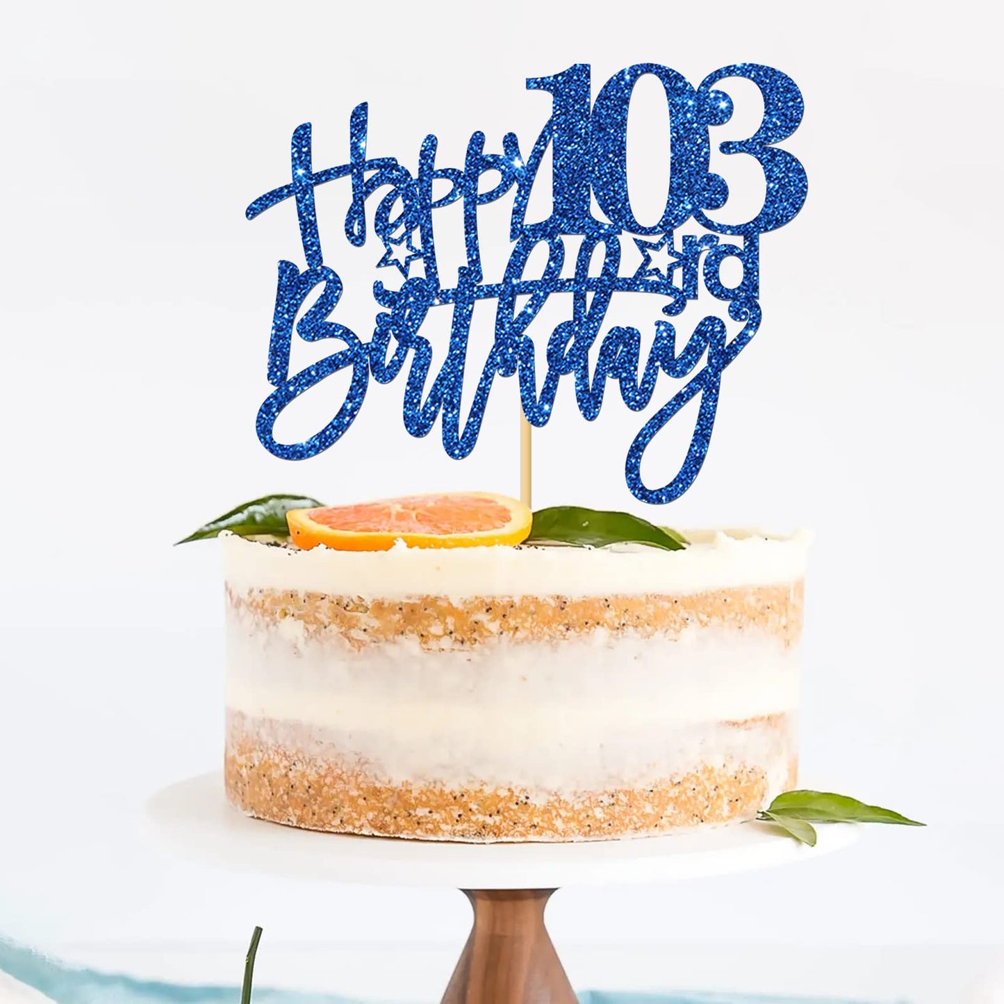 Roadsea Happy 103Rd Birthday Cake Topper - Old Woman Man 103 Years Old Birthday Cake Supplies - 103Rd Birthday Party Decorations