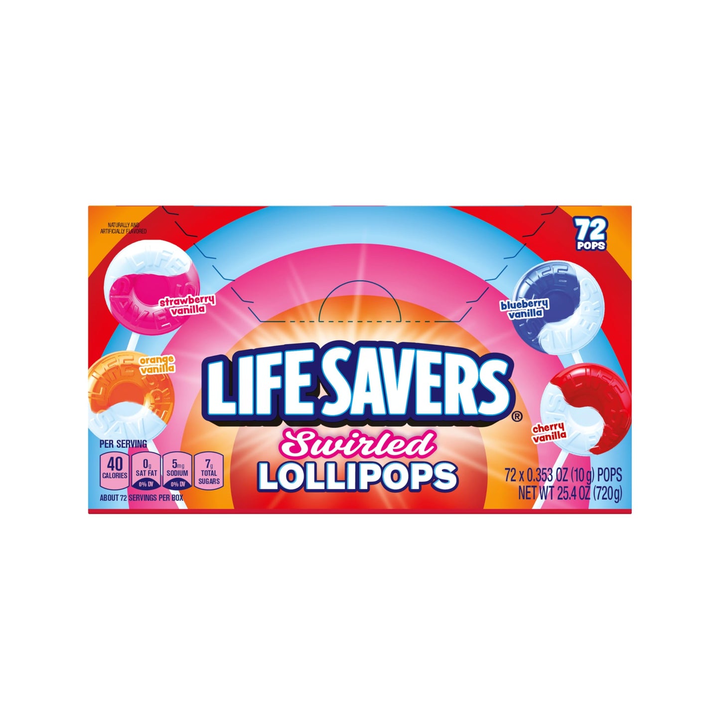 LIFE SAVERS Swirl Lollipops - Bulk Box of LIFE SAVERS Lollipops Individually Wrapped, Fruit and Cream Swirled Suckers, Assorted