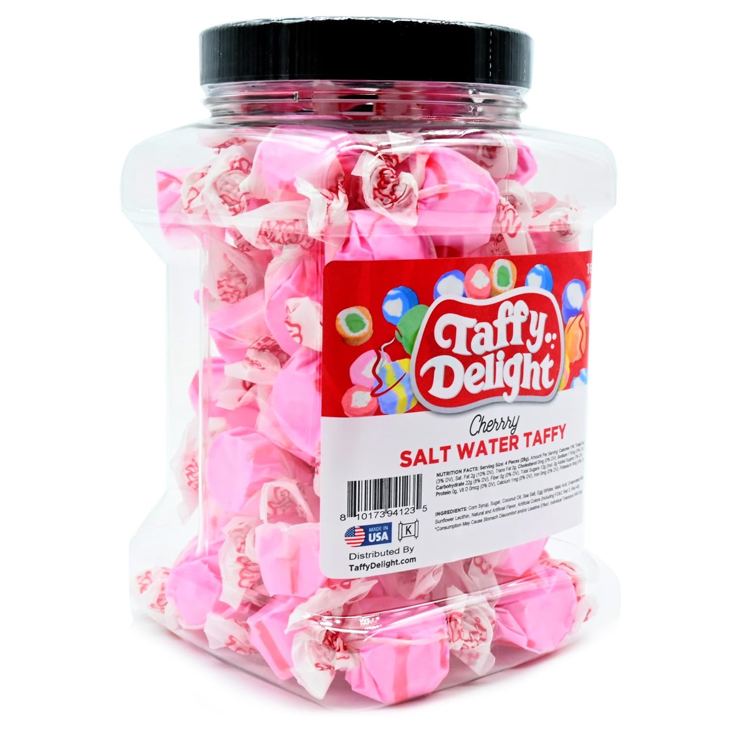 Taffy Delight Salt Water Taffy (16Oz, Cherry)