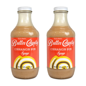 Rich & Creamy Buttermilk Syrup Cinnamon Bun Flavor By Uncle Bob'S Butter Country 16 Fl Oz/2 Pack