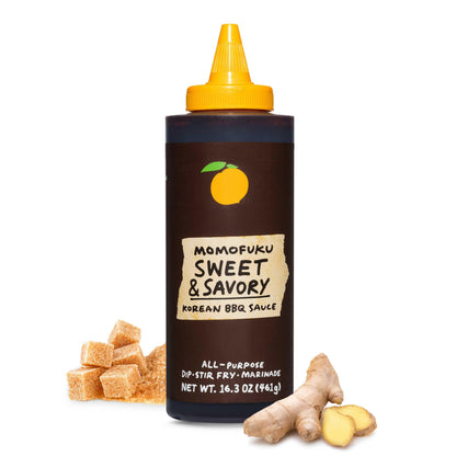 Momofuku Sweet & Savory Korean BBQ Sauce with Soy Sauce, Fresh Ginger, & Pear for Stir Fry, Barbecue, and Marinade; Galbi Style 