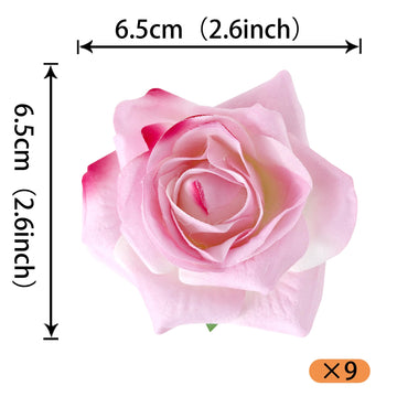 Rsstarxi 9 Pack Pink Roses Cake Topper Diy Wedding Roses Artificial Flowers Cake Decorations For Bridal Shower Birthday Wedding Anniversary Party Decorations