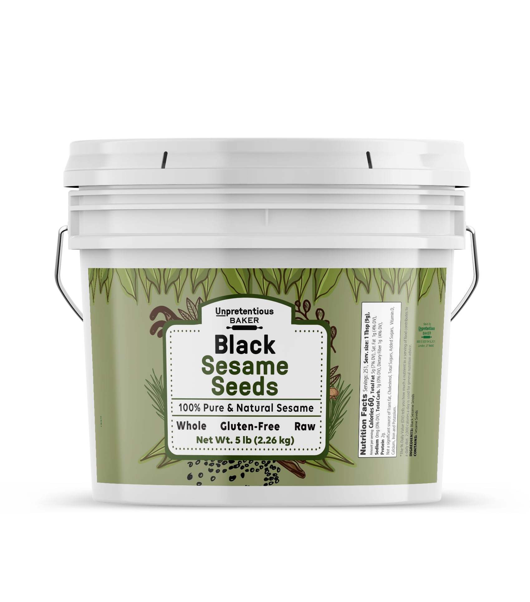 Unpretentious Black Sesame Seeds, 1 Gallon, Whole, Natural, and Nutty Flavor