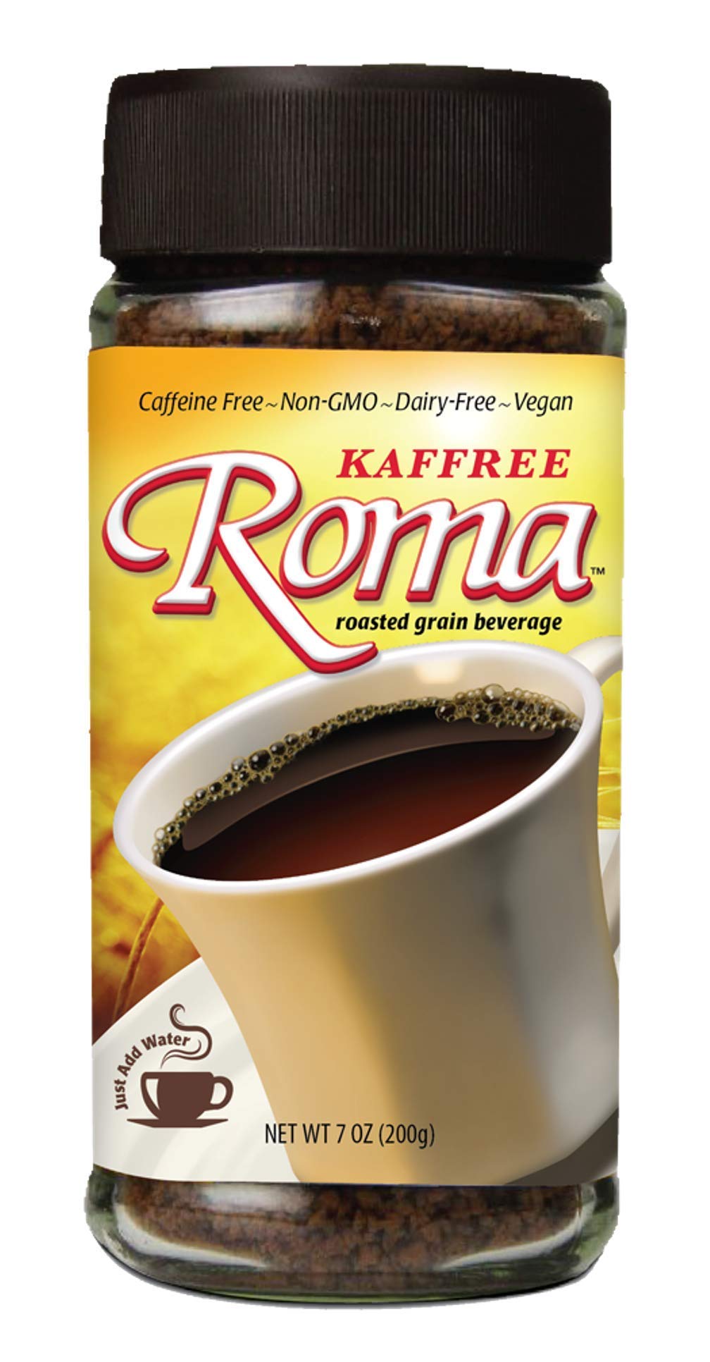 Kaffree Roma Roasted Grain Beverage, 7 Ounce (Pack of 3)