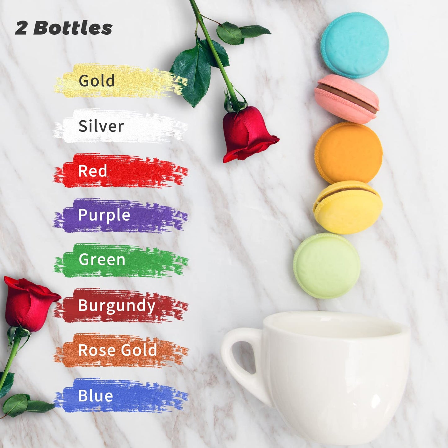 SIMEKKO Purple Edible Glitter Dust Set for Drinks, 2 Bottles, 4g Each, Ideal for Cake Decoration and Beverages