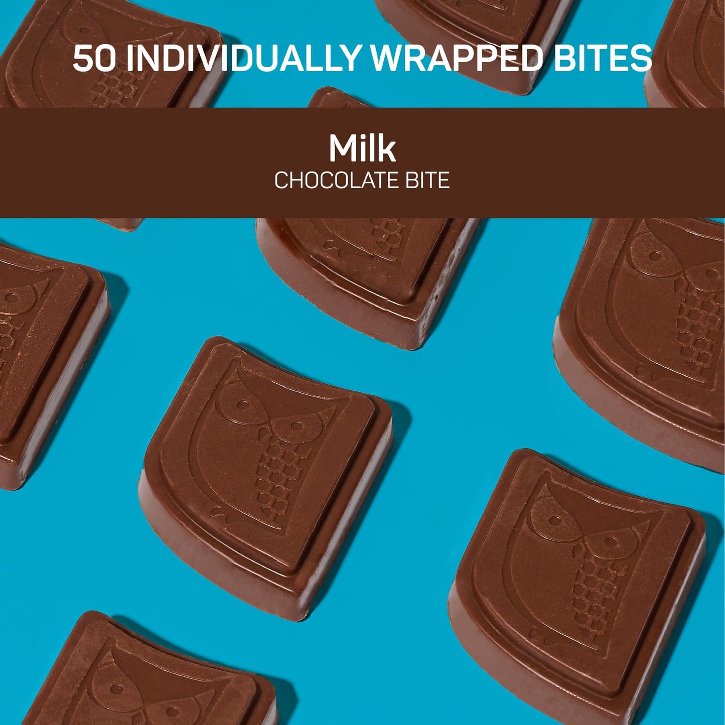 AWAKE Caffeinated Chocolate Bites - Milk Chocolate, 50 Count - Fairtrade, Gluten Free, Non-GMO - 50mg Caffeine per Bite