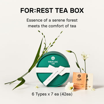 Osulloc For:Rest Tea Box (42 Count, 6 Types X 7Ea,) Exquisite & Unique Gift Idea For Tea Lover, Variety Gift Box Sampler, 6 Uniq