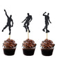 36 Pcs Glitter Black Video Game Cupcake Toppers Dance Cupcake Toppers For Gaming Themed Birthday Cake Decoration Party Supplies