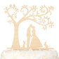 LOVENJOY Wooden Wedding Cake Topper Couple with Cats, 5.9x6.8 Inches, Beige, Model ZBTX-179-2C