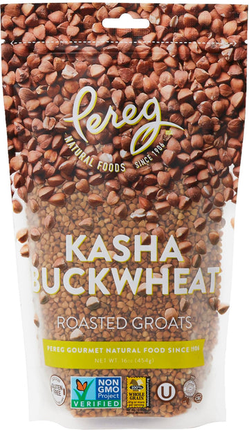 Pereg Roasted Buckwheat (16 Oz) - 100% Natural Buckwheat Groats - Gluten Free & Non Gmo - Kasha Hulled Buckwheat Groats - Wheat & Rice Alternative - Made In Usa - Resealable Packing