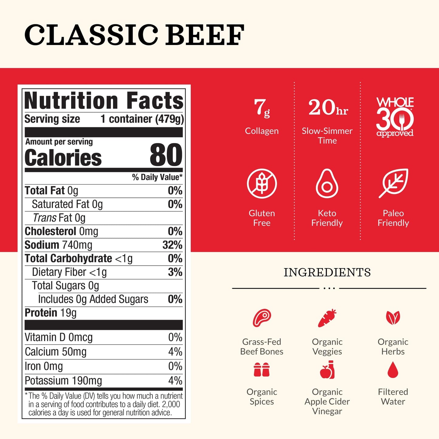 Kettle & Fire Beef Bone Broth, Keto & Paleo, Gluten Free, 16.9 Fl Oz (Pack of 3)