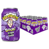 Warheads Sour Fruity Soda - Classic Flavors, Sweet and Sour, 12oz Cans, Pack of 12, Grape, Purple