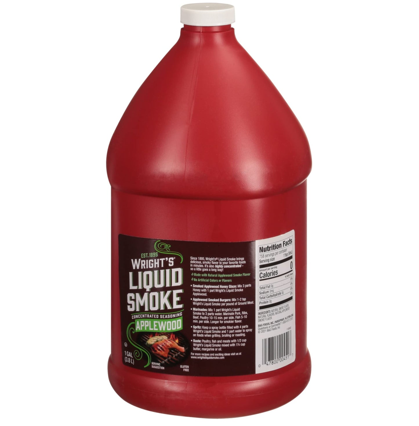 Wrights Liquid Smoke Applewood Flavoring, 128 Fl Oz (Pack of 1)