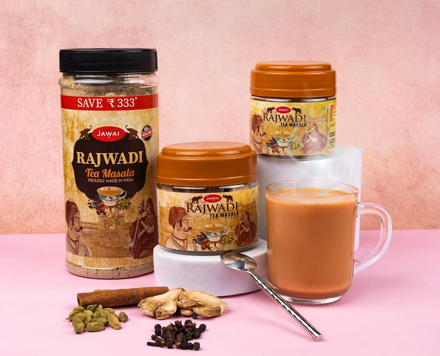 Jawai Rajwadi Tea Masala (100 Gms) | Chai Masala | Immunity Booster | Helps In Cold & Cough | Natural | (Rajwadi Tea Masala, 100
