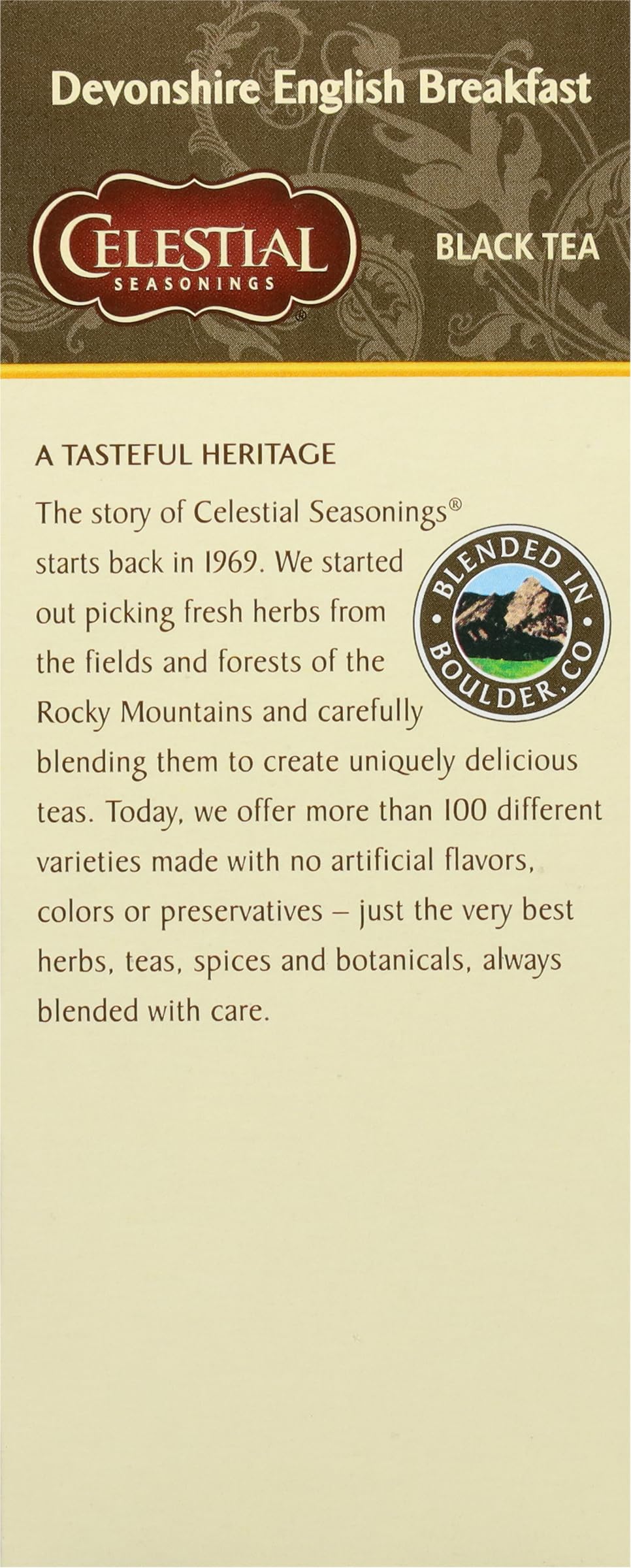 Celestial Seasonings Devonshire English Breakfast Black Tea 25 Tea Bags