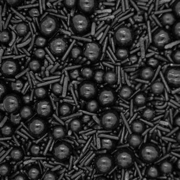 Black Sprinkles For Cake Decorating, Cookie, And Cupcake Baking - Fancy Edible Black Cake Sprinkles And Toppings In Black Colored Candy Sprinkles With Edible Black Pearls