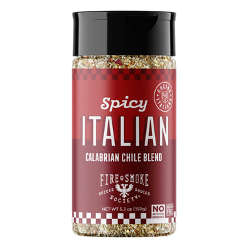 Fire & Smoke Society Spicy Italian Seasoning Blend | Pasta, Pizza, Italian Herb Seasoning | Oregano, Garlic, Calabrian Chiles | 