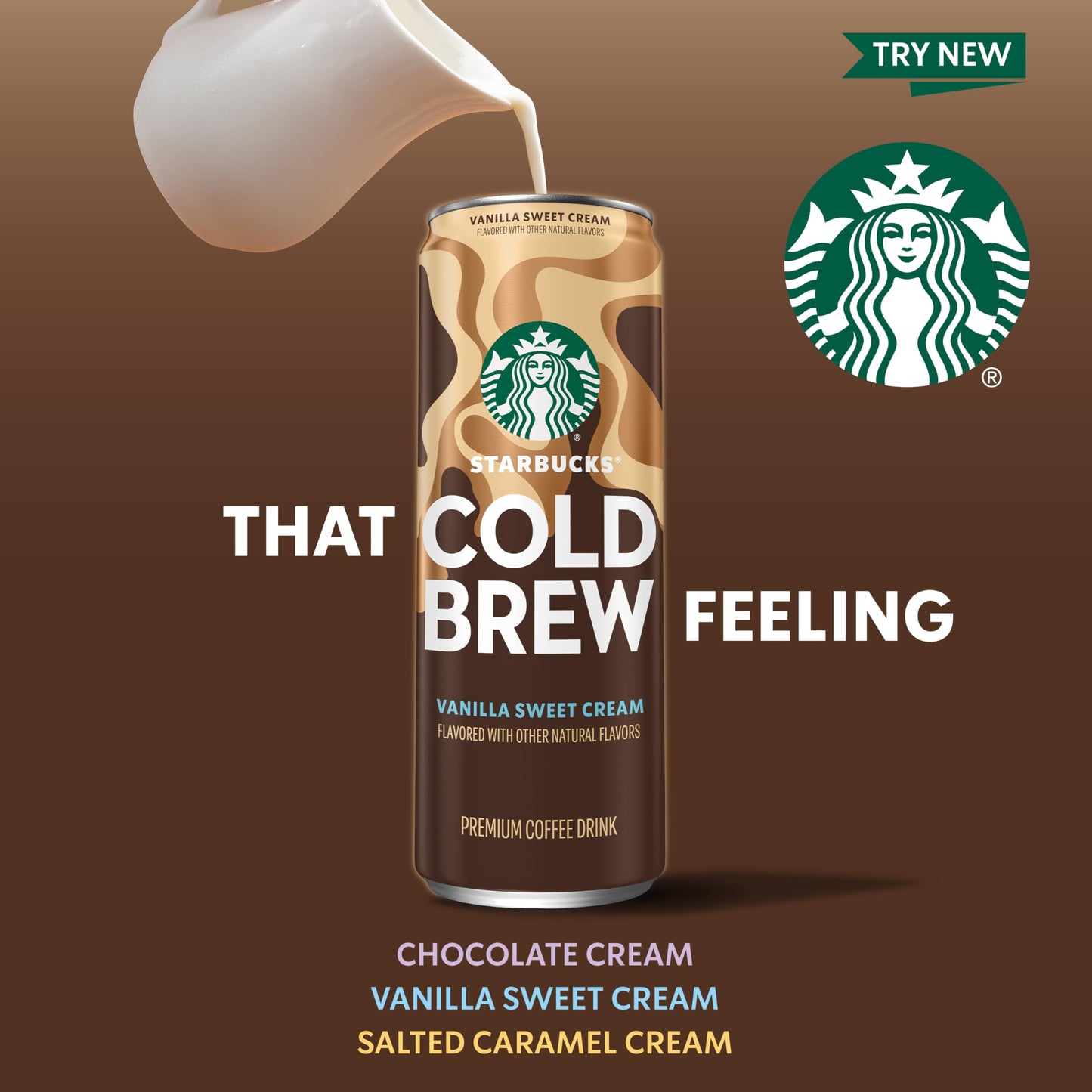 Starbucks Cold Brew Coffee, Chocolate Cream, 11 Fl Oz Cans (12 Pack), Premium Coffee Drink, Iced Coffee