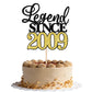 Rsstarxi Cake Topper Glitter 16th Birthday Decoration, Black Gold, Happy Since 2009, Suitable for Parties and Anniversaries