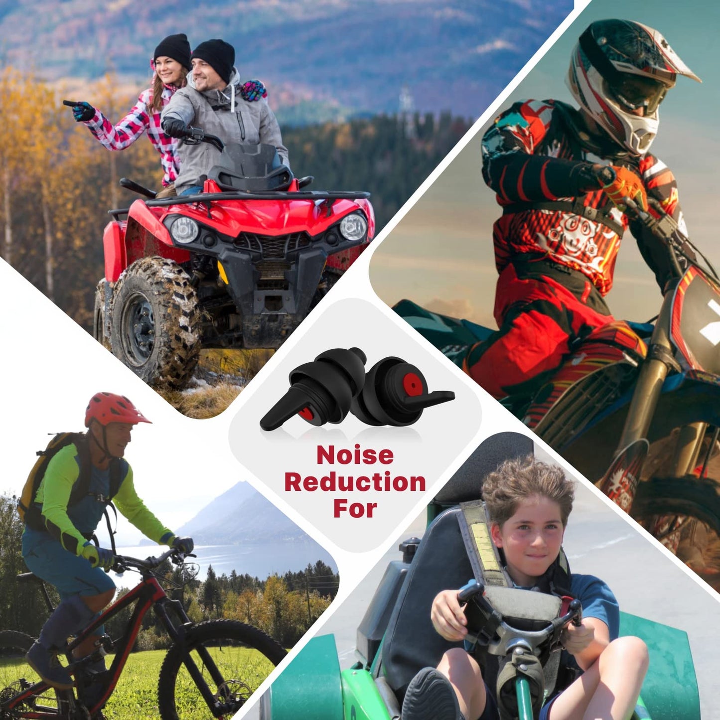 Softvox Motorcycle Ear Plugs[2 Pairs], Wind Noise Reduction Audible Filter Hearing Protection, 100X Reusable Earplugs For Riding
