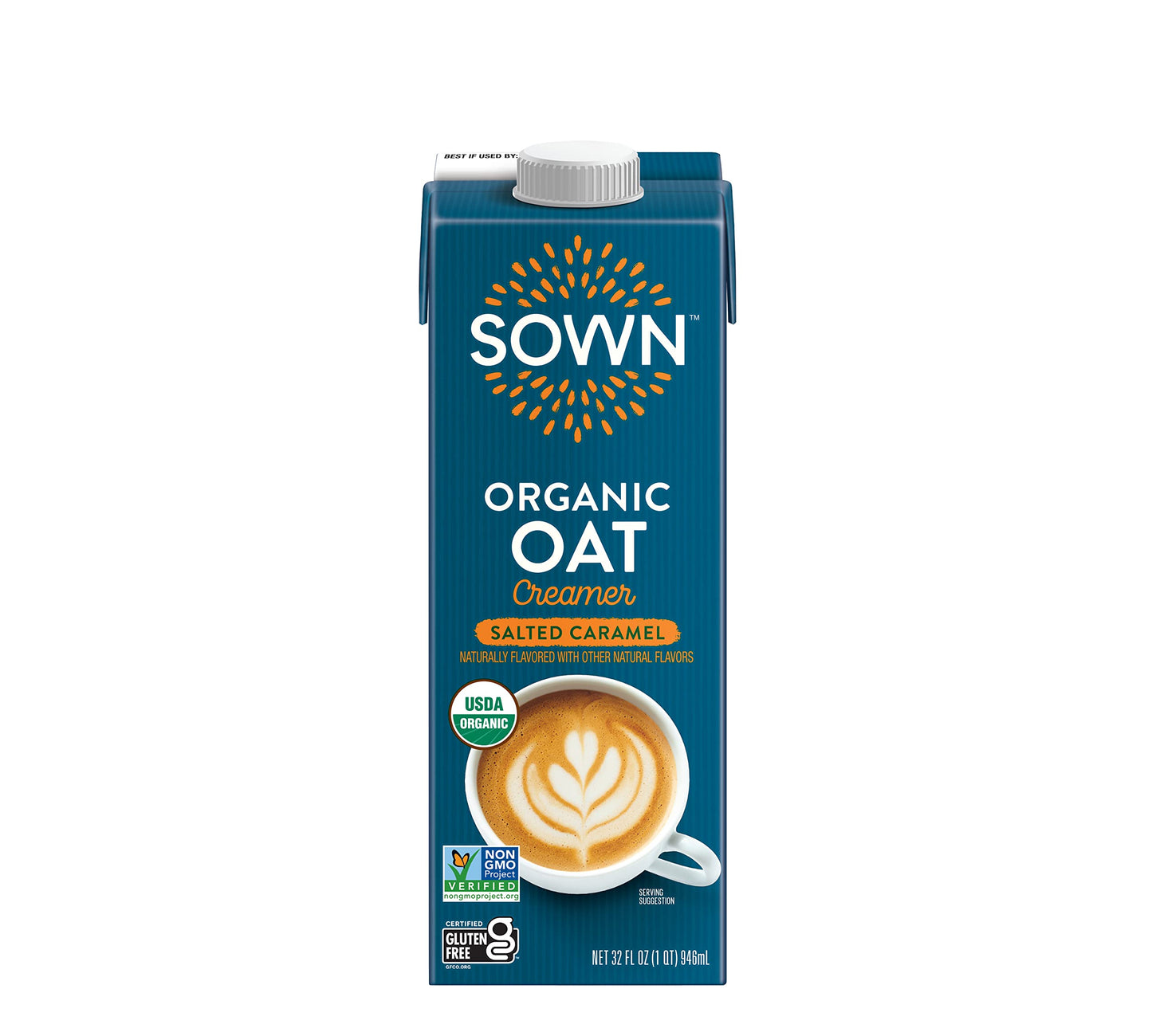 SOWN Organic Oat Creamer Salted Caramel - Barista Oat Milk Non Dairy Coffee Creamer - Plant Based, Dairy-Free, Vegan, Gluten-Fre