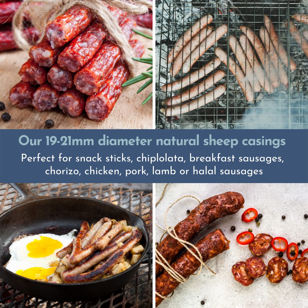 THE NEW ZEALAND CASINGS CO Snack Stick Casings - Natural Lamb/Sheep, 19mm, 32ft, Certified Halal