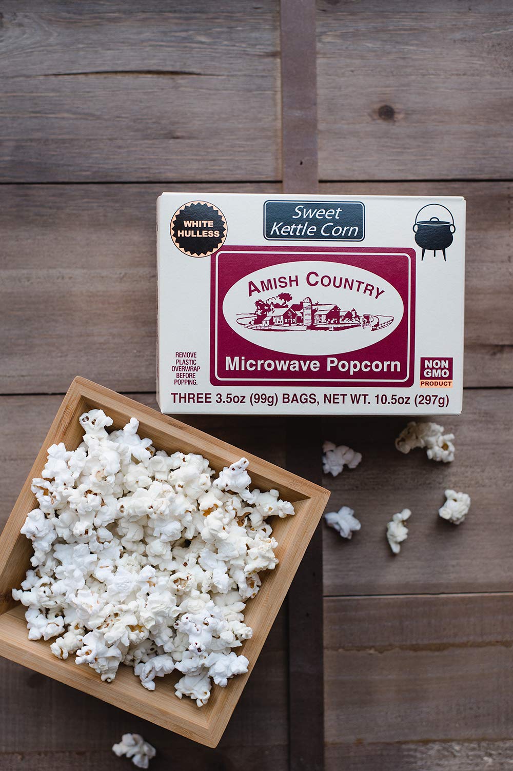 Amish Country Popcorn | Old Fashioned Microwave Popcorn | Non-Gmo, Gluten Free, Microwaveable And Kosher (Sweet Kettle Corn, 3 P