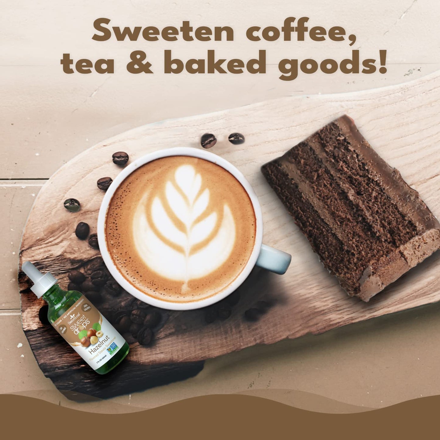 Wisdom Natural Brands Stevia Liquid Sweet Drops - Hazelnut Flavored Drops, Stevia Liquid Sweetener, Zero-Calorie, Sugar-Free Syr