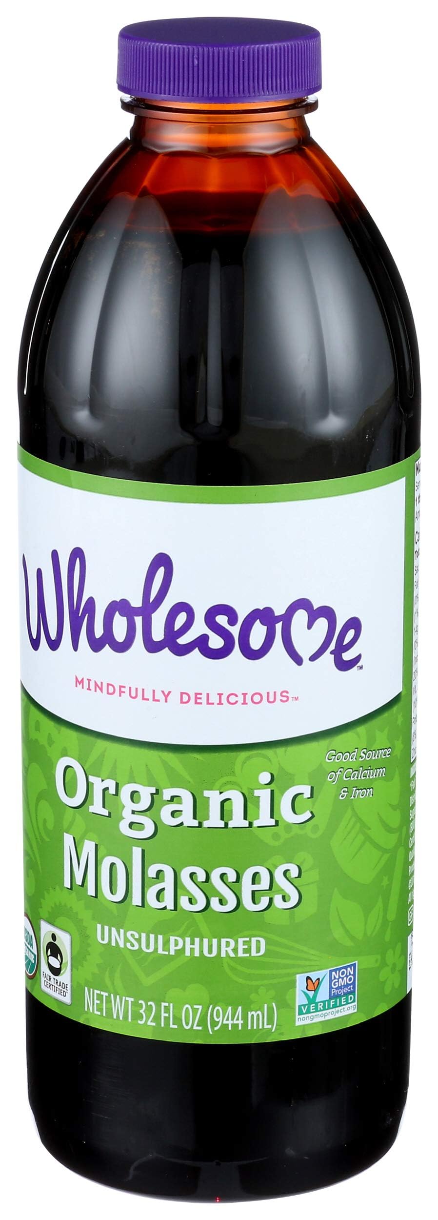 Wholesome FT Organic Molasses, 32 Fl Oz Bottle, 1-Pack, Molasses Color, Model 715500