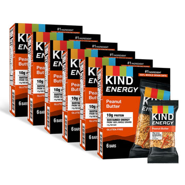 Kind Energy Bars, Peanut Butter, Healthy Snacks, Gluten Free, 10G Protein, 30 Count
