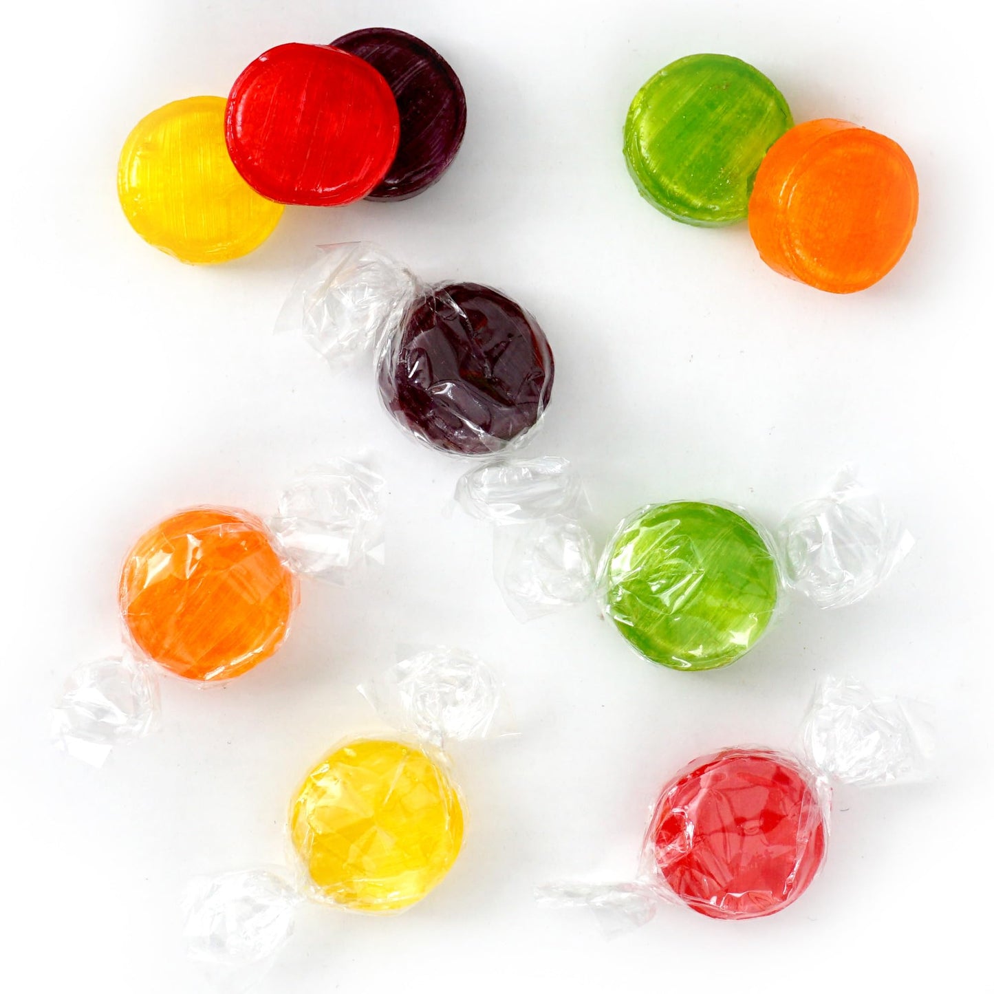 Assorted Fruit Hard Candy, 3 Pound Bulk Candy (Approx. 150 Pcs.), Individually Wrapped Hard Candy, Fruit Discs Candy, The Hampto