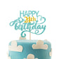 Sky Blue Glitter Happy 24Th Birthday Cake Topper, Twenty Four Years Old Birthday Party Cake Decor, Gold Number 24 Birthday Party