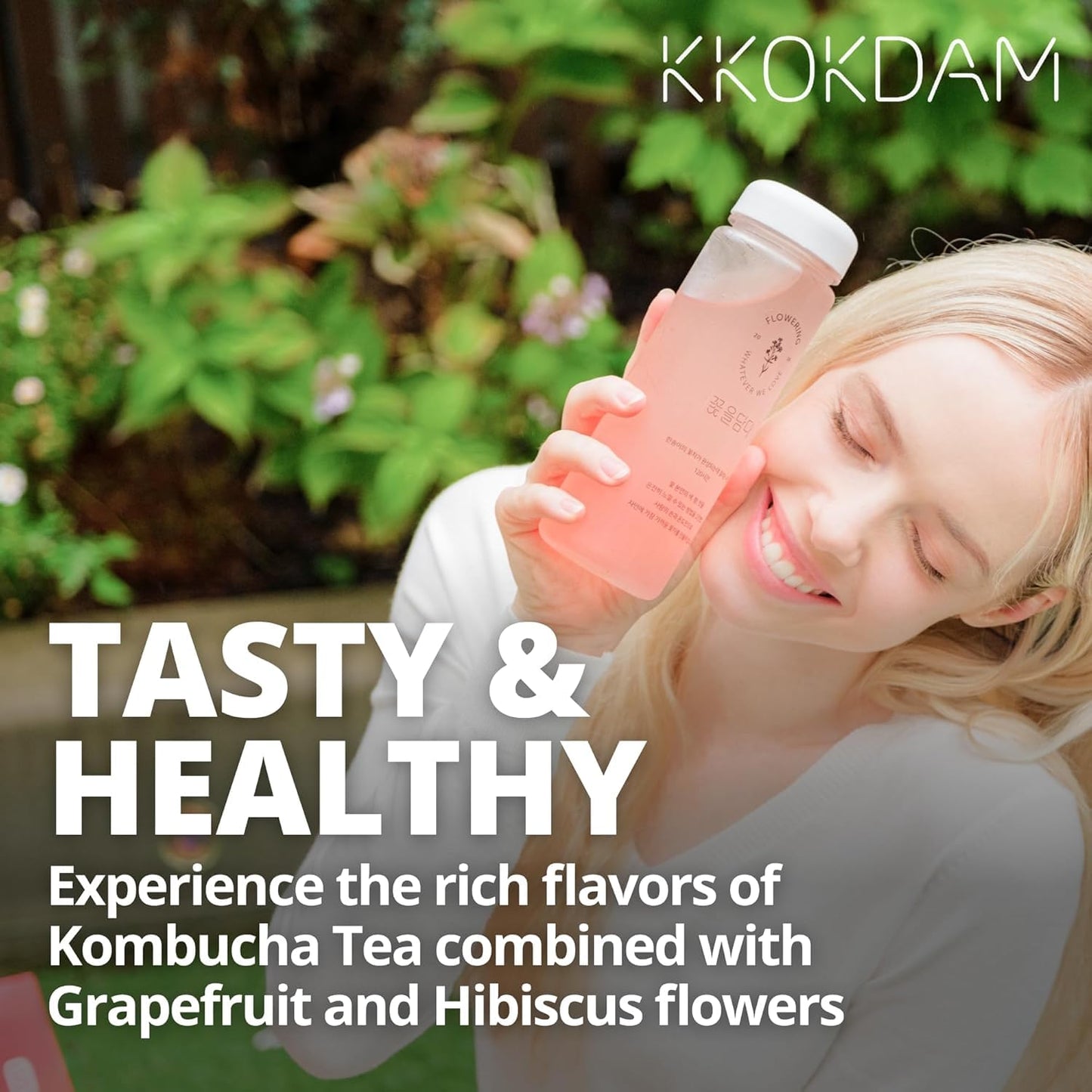 Kkokdam Kombucha Tea 15 Packs - Orange & Marigold Korean Tea - Kombucha Drinks Probiotic Support, Low Calorie, Sugar Free Kombuc