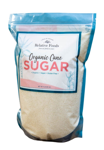 Organic Cane Sugar Crystals (5Lb Sugar Packet) - Preservative & Bone-Char Free, Vegan Food Sugar Substitute, Gluten Free, Non-Gm